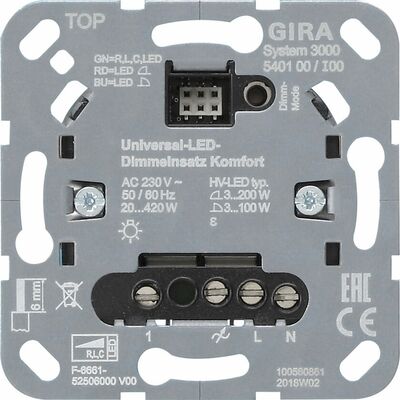 Uniwersalny ściemniacz LED Komfort (mechanizm) Gira System 3000 - 540100