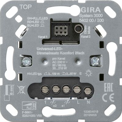 Uniwersalny ściemniacz LED Komfort podwójny (mechanizm) Gira System 3000 - 540200