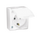 Gniazdo pojedyncze z uziemieniem Schuko natynkowe IP-54 Biały, klapka biała Simon Aquarius - AQGSz1/11