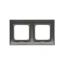 Antracytowa ramka podwójna Simon 54 Premium do montażu osprzętu elektrycznego.