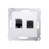 Gniazdo komputerowe podwójne RJ45 kat. 6 Biały Simon 54 - D62.01/11