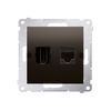 Gniazdo HDMI + RJ45 kat. 6 Brąz mat Simon 54 - DGHRJ45.01/46