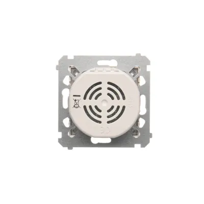 Dzwonek elektroniczny Simon 54 DDT1.01/46 na napięcie 8-12 V, widok od tyłu z mocowaniem.