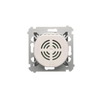 Dzwonek elektroniczny Simon 54 DDT1.01/48 o napięciu 8-12V, w kolorze antracytowym, z widocznym mechanizmem i oznaczeniami CE.