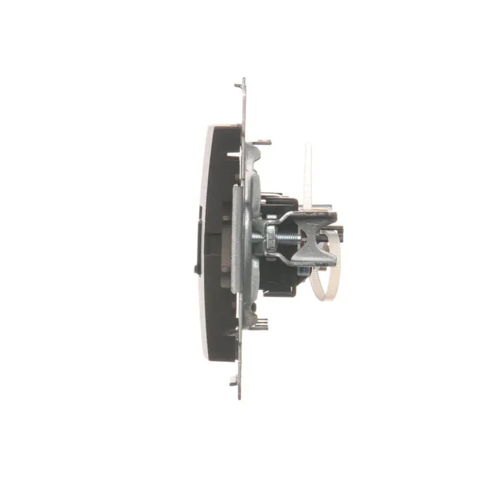 Gniazdo HDMI RJ45 kat. 6 brąz matowe Simon 54 z widocznym mechanizmem montażowym.
