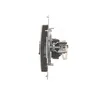 Gniazdo HDMI RJ45 kat. 6 brąz matowe Simon 54 z widocznym mechanizmem montażowym.