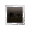 Gniazdo HDMI + RJ45 kat.6 Brąz mat Simon 54 - DGHRJ45.01/46
