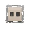 Gniazdo HDMI i RJ45 kategorii 6 w kolorze kremowym, seria Simon 54, producent Kontakt-Simon.