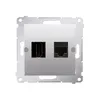 Gniazdo HDMI + RJ45 kat.6 Srebrny mat Simon 54 - DGHRJ45.01/43