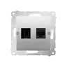 Gniazdo HDMI i RJ45 kategorii 6 w kolorze srebrny mat, seria Simon 54, producent Kontakt-Simon.