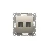 Gniazdo HDMI podwójne Złoty mat Simon 54 - DGHDMI2.01/44 od producenta Kontakt-Simon, z dwoma portami HDMI.