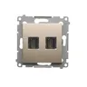 Gniazdo HDMI podwójne Złoty mat Simon 54 - DGHDMI2.01/44, producent Kontakt-Simon, złoty mat, dwa porty HDMI