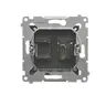 Gniazdo HDMI pojedyncze Antracyt Simon 54 - DGHDMI.01/48, widok z przodu na mechanizm z portem HDMI i złączem RJ45.