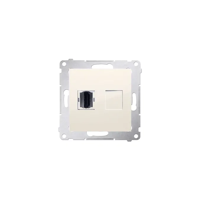 Gniazdo HDMI pojedyncze kremowe Simon 54 z serii DGHDMI.01/41, idealne do nowoczesnych instalacji.