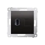Gniazdo HDMI pojedyncze w kolorze antracytowym z serii Simon 54, idealne do nowoczesnych instalacji AV.