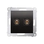 Gniazdo głośnikowe pojedyncze antracytowe Simon 54 z dwoma złączami 6mm2, idealne do nowoczesnych instalacji audio.