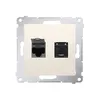 Gniazdo komputerowe podwójne RJ45, kat.6, ekranowane Kremowy Simon 54 - D62E.01/41