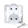 Gniazdo podwójne bez uziemienia do ramek Simon 54 Nature Biały Simon 54 - DG2MZN.01/11