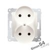 Gniazdo podwójne bez uziemienia do ramek Simon 54 Nature Kremowy Simon 54 - DG2MZN.01/41