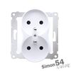 Gniazdo podwójne z uziemieniem do ramek Simon 54 Nature Biały Simon 54 - DGZ2MZN.01/11