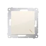 Kremowy łącznik schodowy Simon 54 10AX DW6.01/41 z metalowym stelażem i subtelnym symbolem schodów.