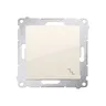 Kremowy łącznik schodowy Simon 54 10AX DW6.01/41 z metalowym stelażem i subtelnym symbolem schodów.