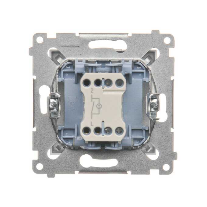 Łącznik jednobiegunowy z podświetleniem LED 10AX Srebrny mat - DW1L.01/43 Simon 54
