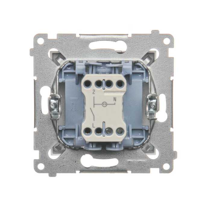 Łącznik jednobiegunowy z sygnalizacją załączenia LED 10 AX Srebrny mat - DW1ZL.01/43 Simon 54