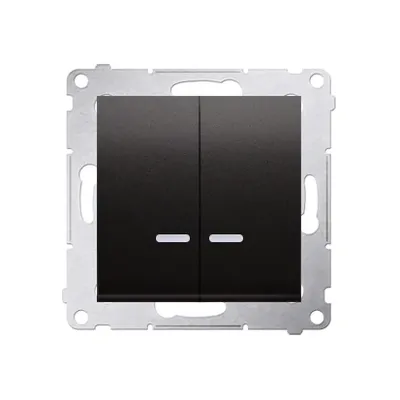 Łącznik podwójny Simon 54 z podświetleniem LED, IP-44, 10AX, antracytowy, model DW5BL.01/48