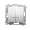 Łącznik podwójny Simon 54 z podświetleniem LED, IP-44, 10AX, w kolorze srebrny mat.