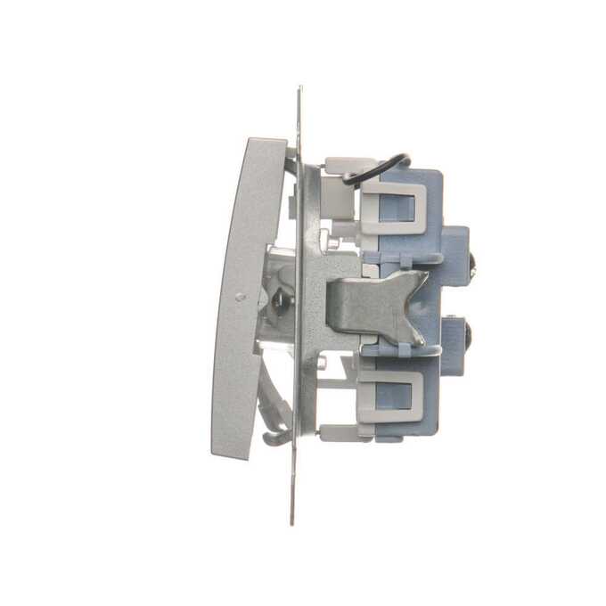 Łącznik podwójny schodowy z podświetleniem 10AX Srebrny mat - DW6/2L.01/43 Simon 54