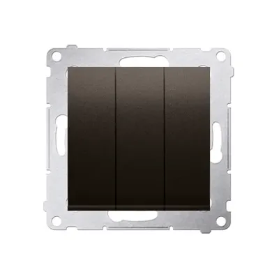 Łącznik potrójny z podświetleniem LED 10AX Brąz mat Simon 54 - DW31L.01/46 marki Kontakt-Simon, na białym tle.