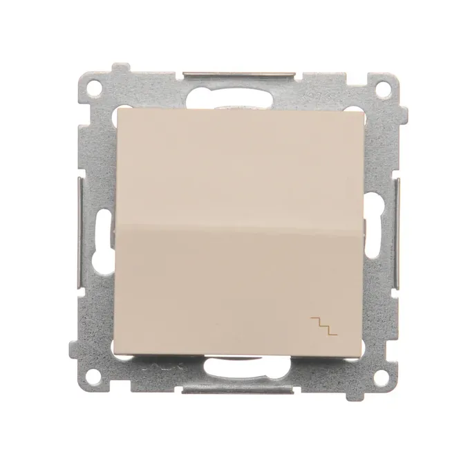 Łącznik schodowy 16AX kremowy Simon 54 DW6A.01/41 z metalowym mechanizmem mocującym.