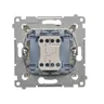 Łącznik schodowy Simon 54 DW6.01/41 kremowy, widok od tyłu z mechanizmem i zaciskami.