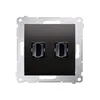 Gniazdo HDMI podwójne Antracyt Simon 54 - DGHDMI2.01/48