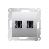 Gniazdo HDMI podwójne Srebrny mat Simon 54 - DGHDMI2.01/43