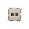 Podwójne gniazdo HDMI w kolorze kremowym z serii Simon 54, idealne do nowoczesnych instalacji.