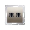 Gniazdo HDMI podwójne Złoty mat Simon 54 - DGHDMI2.01/44