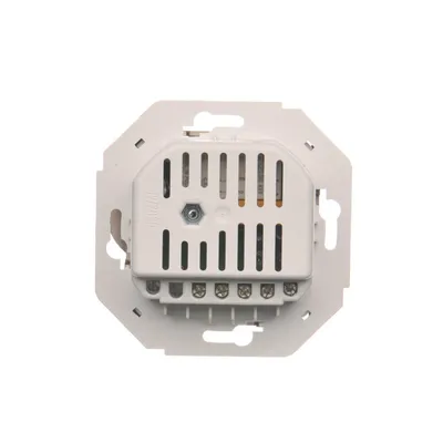 Regulator temperatury z czujnikiem wewnętrznym Brąz mat Simon 54 - DRT10W.02/46 marki Kontakt-Simon, widok z tyłu z zaciskami.