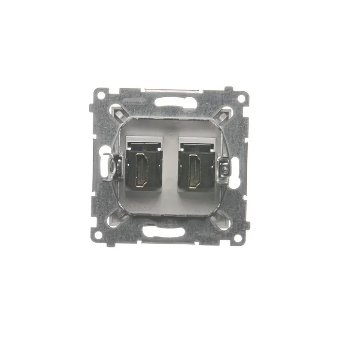 Gniazdo HDMI podwójne Srebrny mat Simon 54 - DGHDMI2.01/43