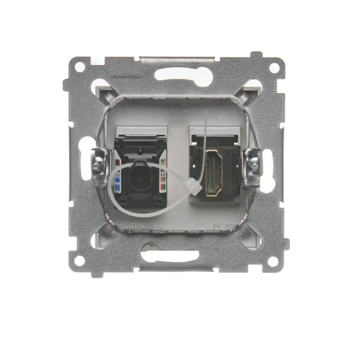 Gniazdo HDMI + RJ45 kat.6 Srebrny mat Simon 54 - DGHRJ45.01/43