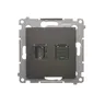 Gniazdo HDMI + RJ45 kat.6 Brąz mat Simon 54 - DGHRJ45.01/46