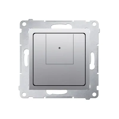 Ściemniacz dwuprzyciskowy Simon 54 w kolorze srebrny mat, z metalowym mechanizmem montażowym, moc 40-500W.