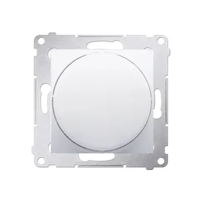 Ściemniacz naciskowo-obrotowy Simon 54 Biały DS9T.01/11 do mocy 20-500W, z metalowym mechanizmem montażowym.