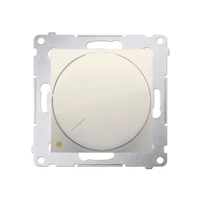 Ściemniacz obrotowy LED dwubiegunowy Simon 54 w kolorze kremowym, instalacja 3 lub 4-przewodowa, model DS9L2.01/41.