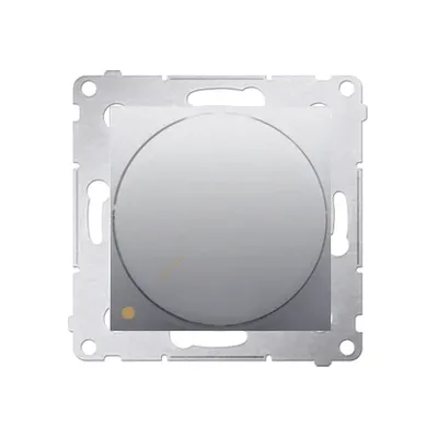 Ściemniacz obrotowy LED dwubiegunowy Simon 54 w kolorze srebrny mat, instalacja 3 lub 4-przewodowa, model DS9L2.01/43