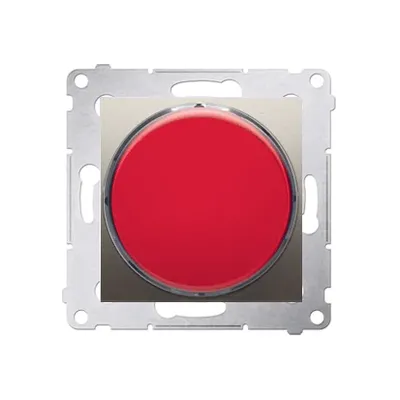 Sygnalizator świetlny LED Simon 54, kolor czerwony, wykończenie złoty mat, model DSS2.01/44