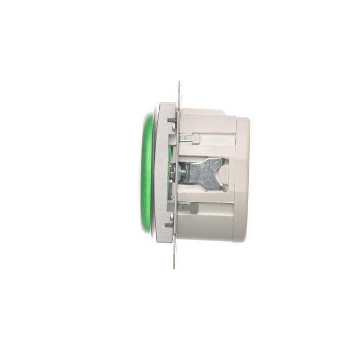 Sygnalizator świetlny LED - światło zielone Srebrny mat - DSS3.01/43 Simon 54