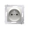 Gniazdo pojedyncze z uziemieniem (szybkozłącza) Srebrny mat Simon 54 - DGZ1CZ.01/43