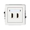 Gniazdo HDMI 2.0 podwójne (z polem opisowym) Biały mat Karlik DECO - 25DHDMI-4